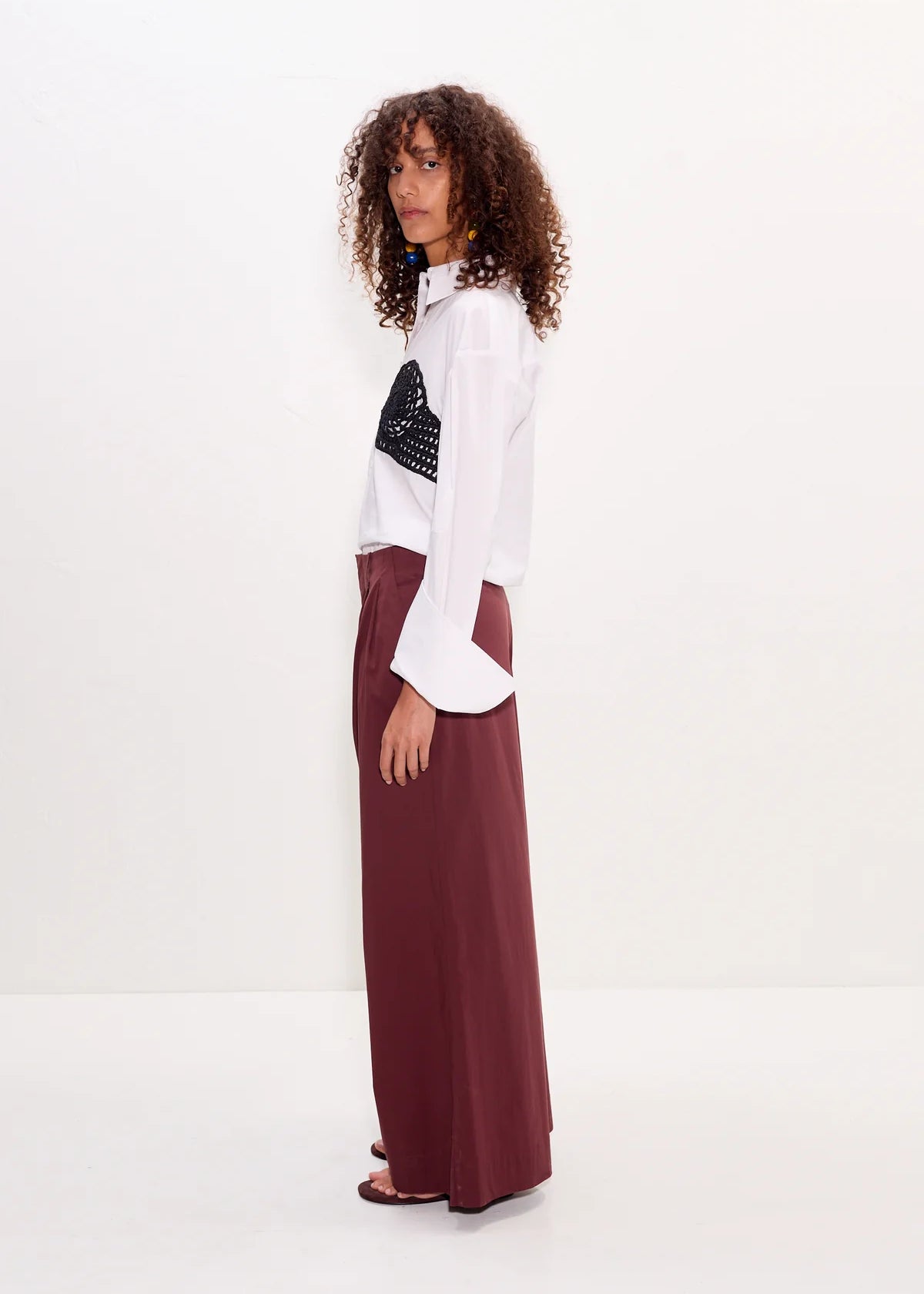 Maren Poplin Crochet Button Up