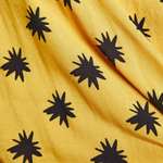 KABE SHOP INC Estrellitas shirt dress in yellow viscose fabric with a black star print pattern