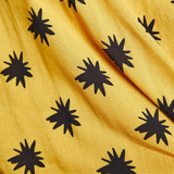 KABE SHOP INC Estrellitas shirt dress in yellow viscose fabric with a black star print pattern
