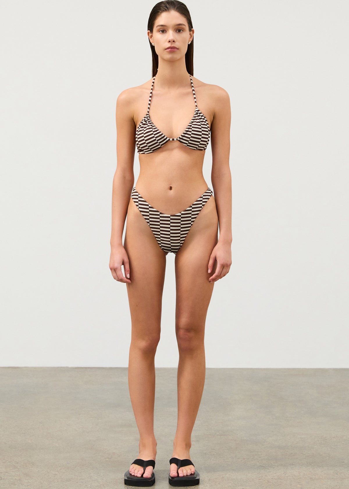 Cocoa Grid Halter Top