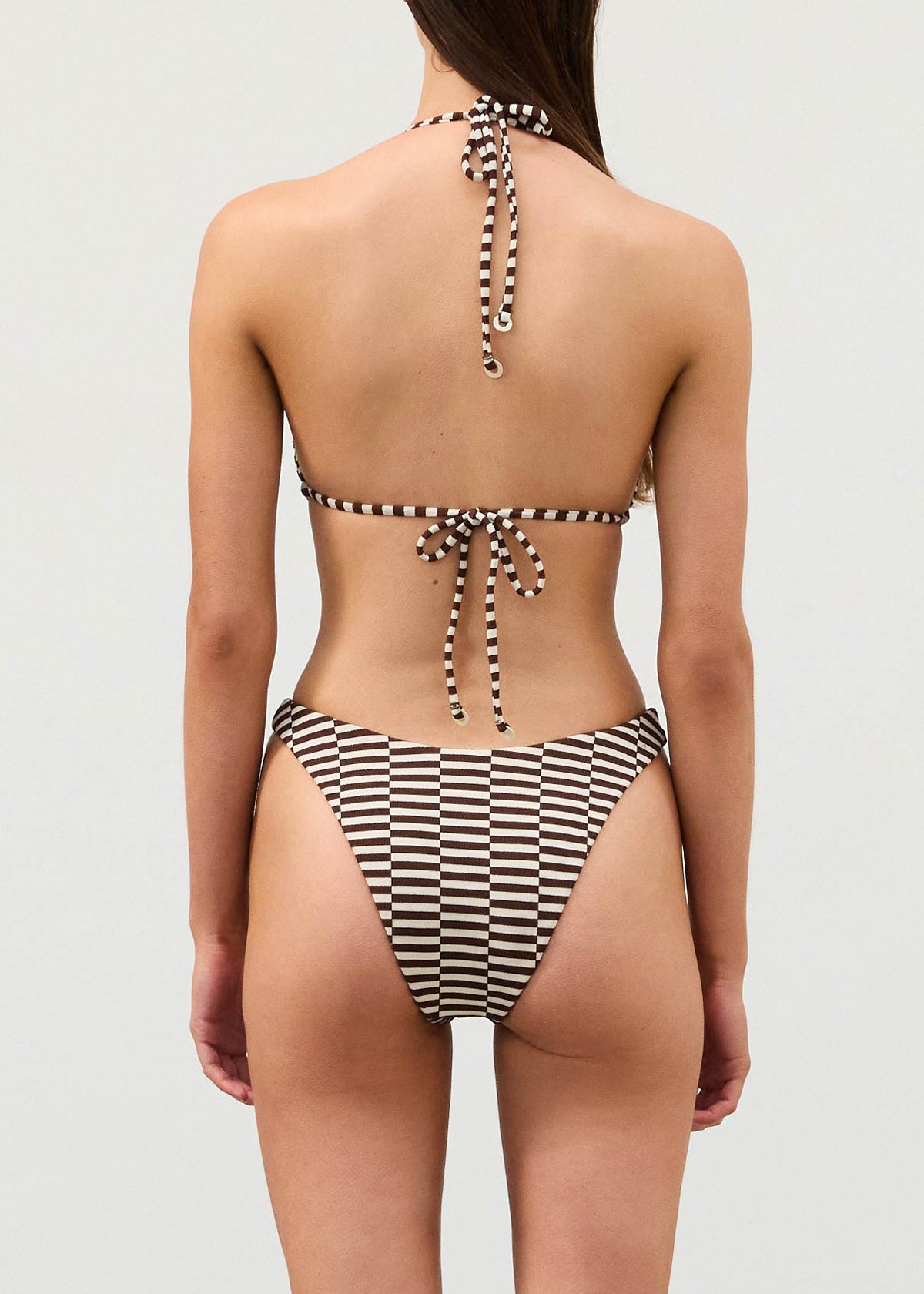 Cocoa Grid Halter Top
