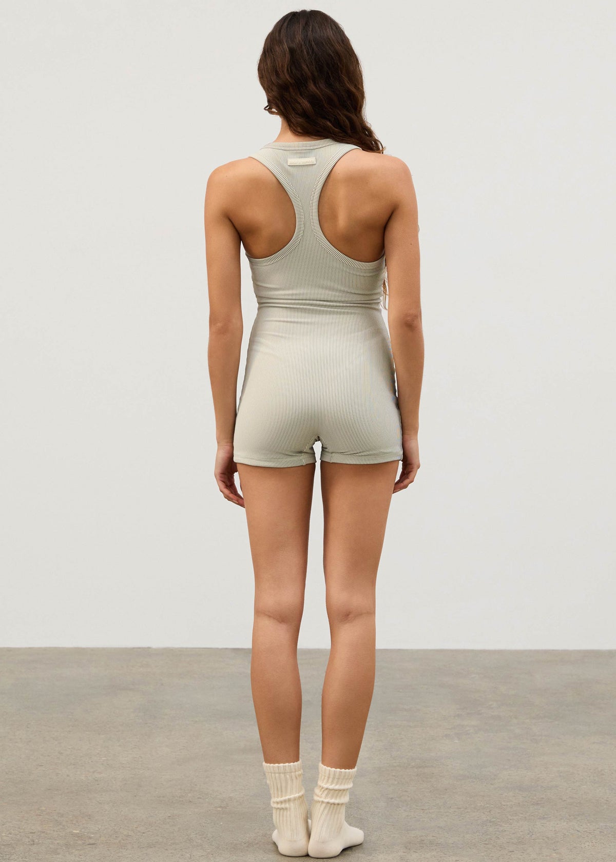 Stripe Rib Racer Back Bodysuit