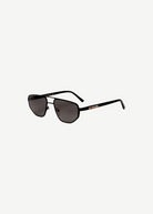KABE SHOP INC Goldie aviator sunglasses featuring a sleek black frame and dark tinted lenses with gold logo detail.