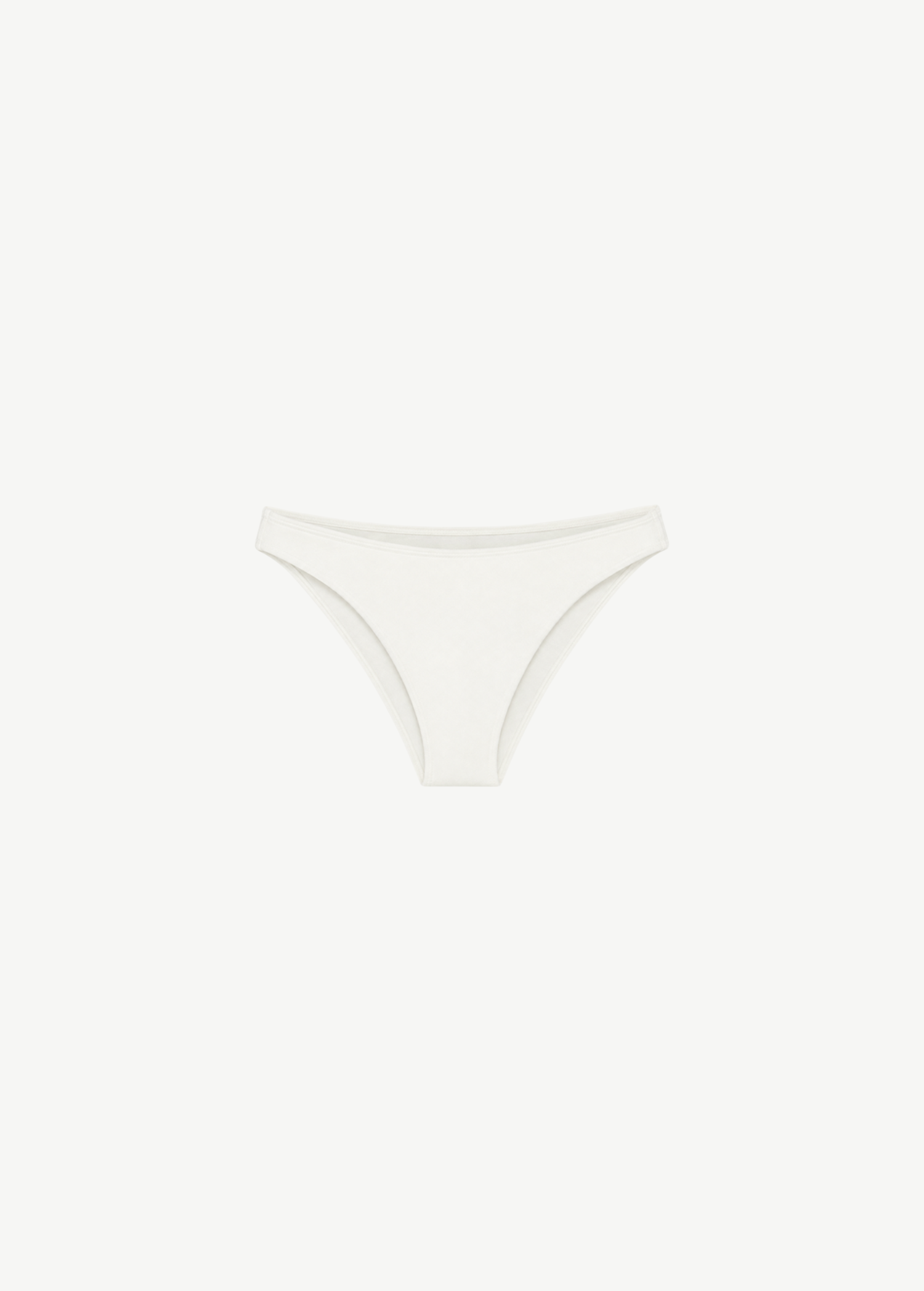 KABE SHOP INC Classic Bottom in white, a minimal swimwear piece with a versatile silhouette for high or low hip wear.
