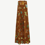 KABE SHOP INC strapless midi gown in brown with vibrant metallic butterfly-shaped sequin embellishments