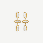 KABE SHOP INC Grace earrings featuring organic baroque pearls set in textured gold frames in a drop design.