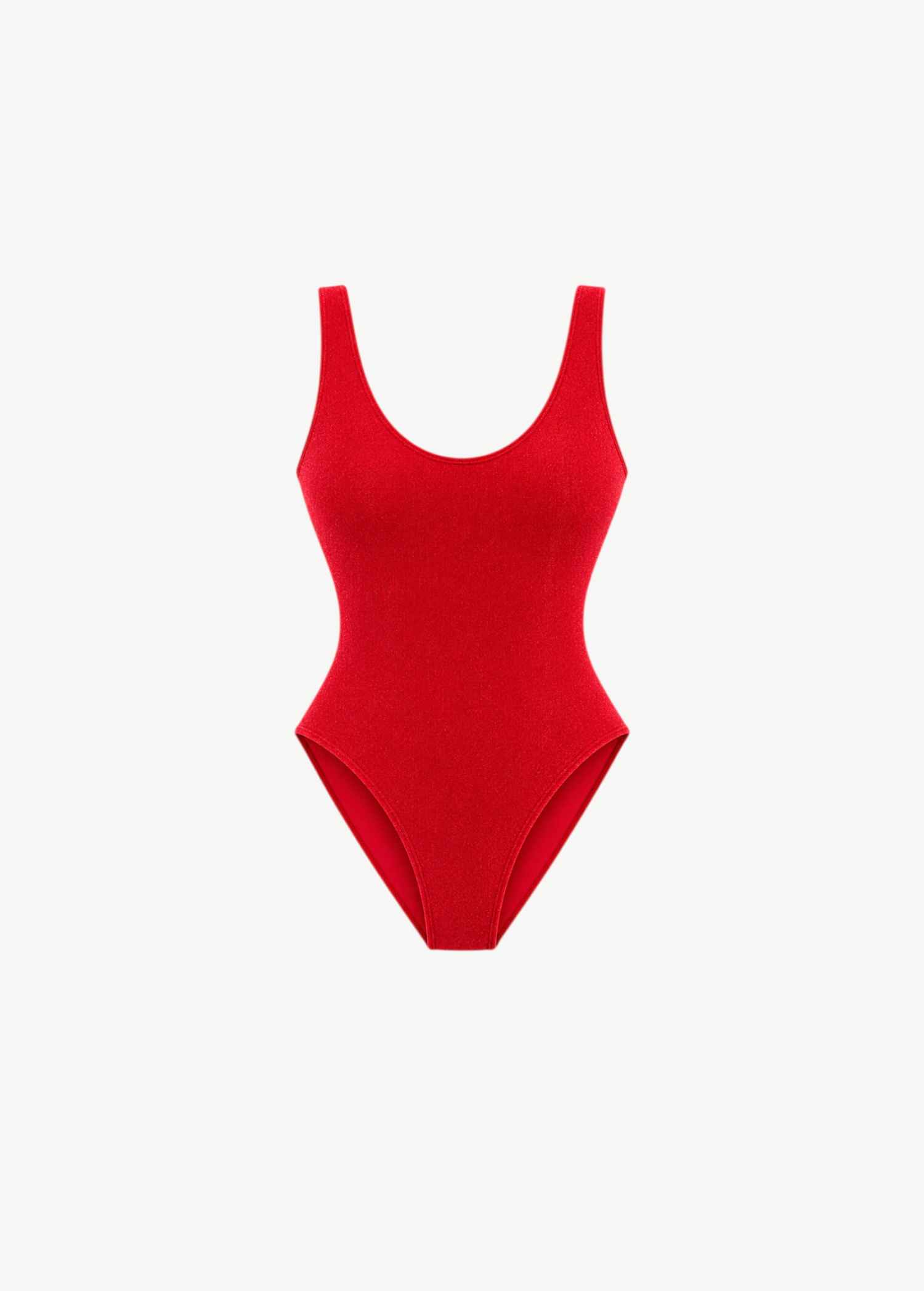 KABE SHOP INC Mara red one-piece swimsuit with a V-neckline, wide straps, and a low scoop back design.