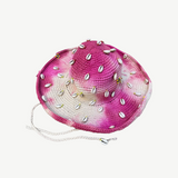 KABE SHOP INC Wika crochet hat in pink tie-dye with white cowrie shell embellishments and a chin strap