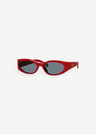 KABE SHOP INC Jacquemus Ovalo sunglasses in red acetate with grey lenses and gold temple logo detail