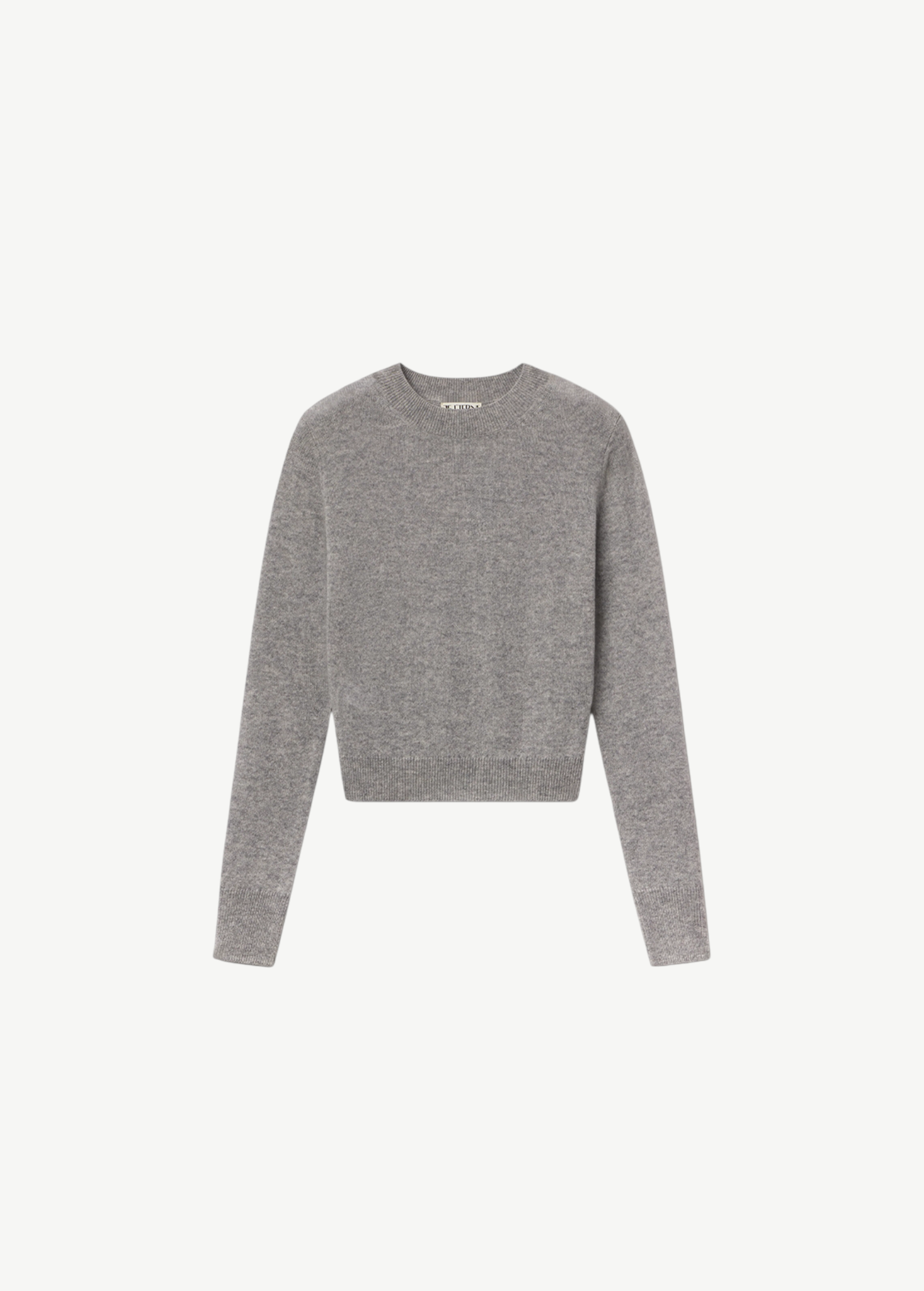 KABE SHOP INC Francis grey cashmere sweater with a slim fit and cropped length, featuring a classic crew neckline.