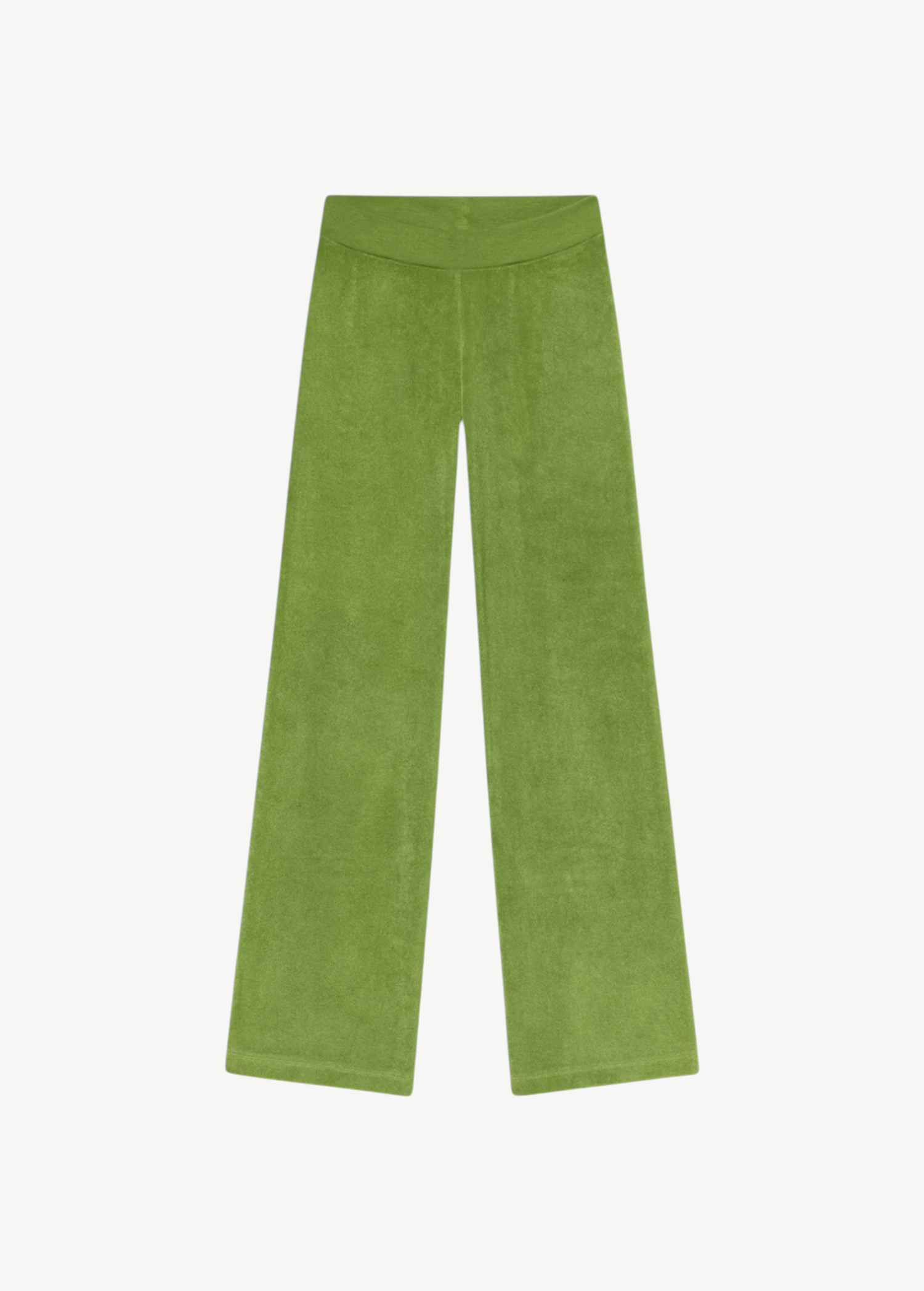 Green low-rise wide-leg terry cloth Low Rise Lounge Pant.