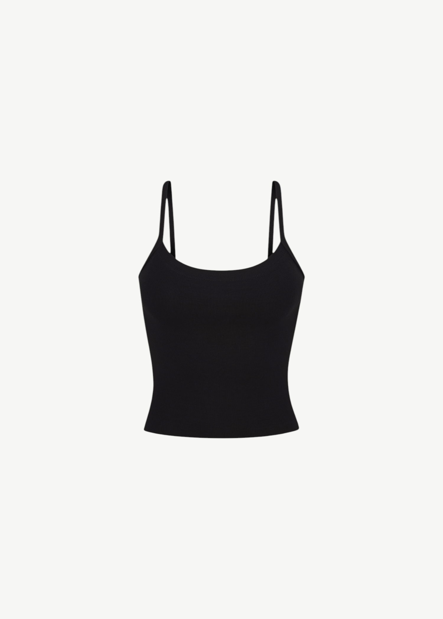 KABE SHOP INC 90's Tank in black, featuring a slim-fit, double-lined modal jersey fabric with a scoop neckline.