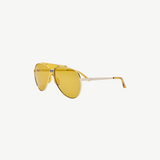 KABE SHOP INC Amelia sunglasses featuring a modern pilot silhouette with a yellow frame and matching tinted lenses.