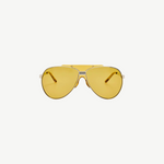 KABE SHOP INC Amelia sunglasses featuring a modern pilot silhouette with a yellow frame and matching tinted lenses.