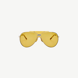 KABE SHOP INC Amelia sunglasses featuring a modern pilot silhouette with a yellow frame and matching tinted lenses.