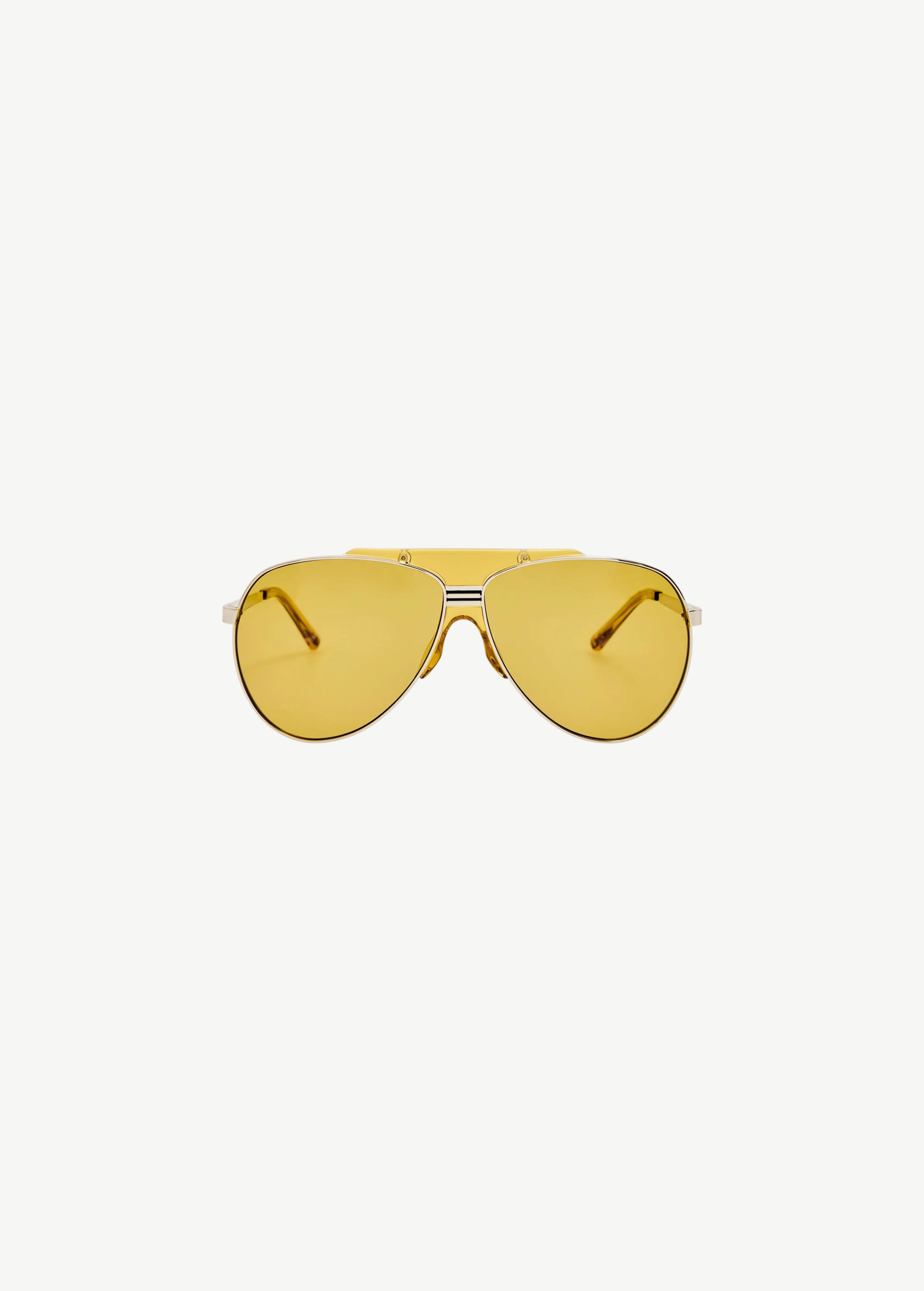 KABE SHOP INC Amelia sunglasses featuring a modern pilot silhouette with a yellow frame and matching tinted lenses.