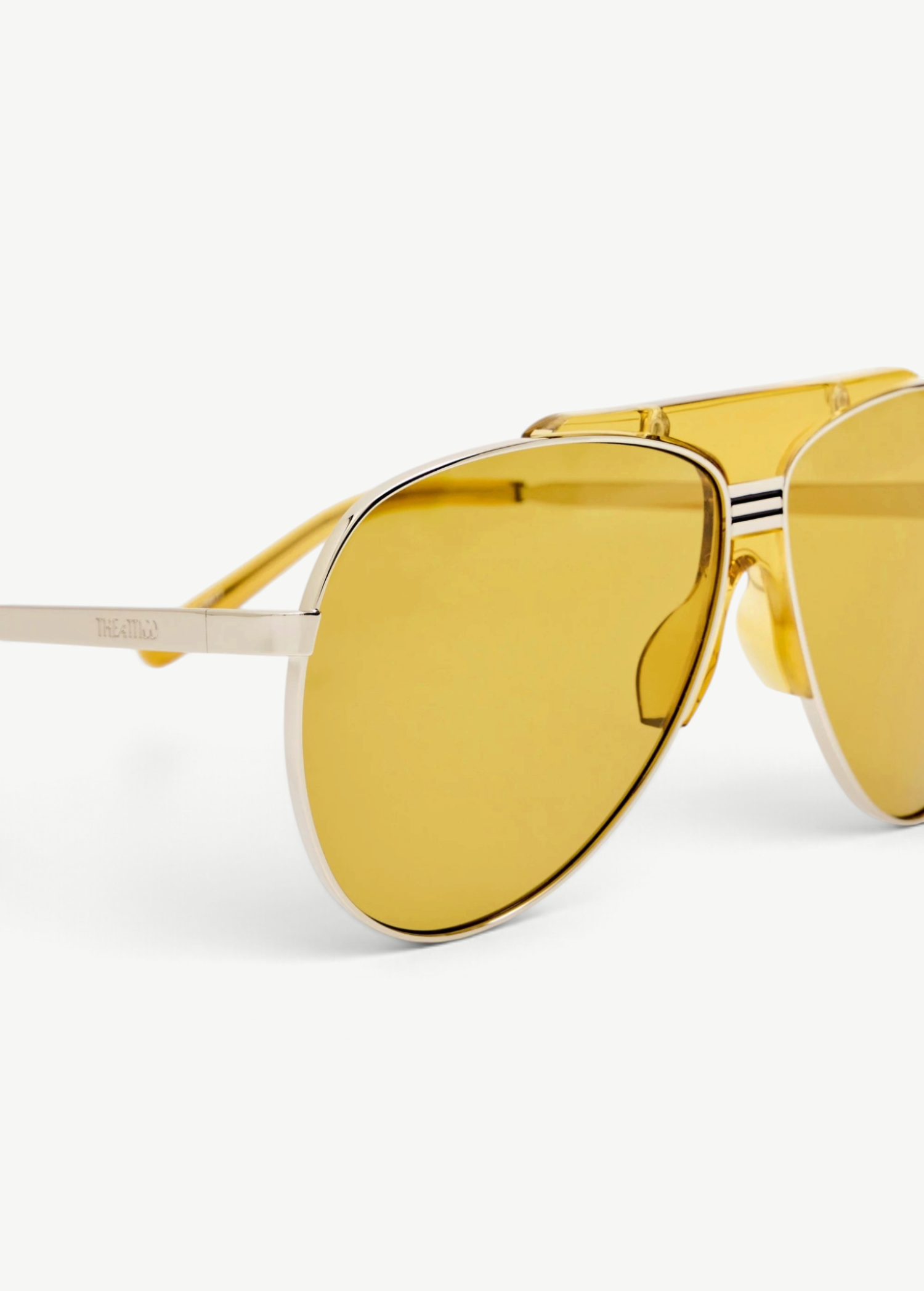 KABE SHOP INC Amelia pilot sunglasses with vibrant yellow tinted lenses and a modern silver metal frame