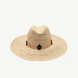 KABE SHOP INC Bianca Classico straw hat with a structured crown and natural cord featuring diamond Tagua nut beads.
