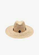 KABE SHOP INC Bianca Classico straw hat with a structured crown and natural cord featuring diamond Tagua nut beads.