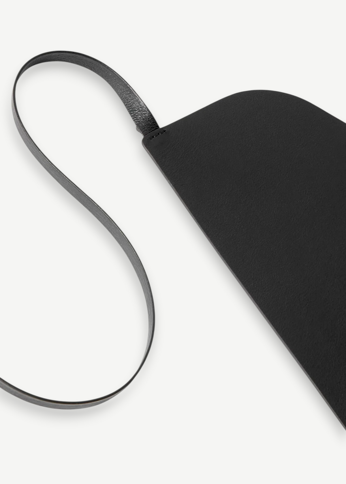 KABE SHOP INC black calfskin Undone Corset Belt featuring a sleek, minimalist design and smooth leather texture.