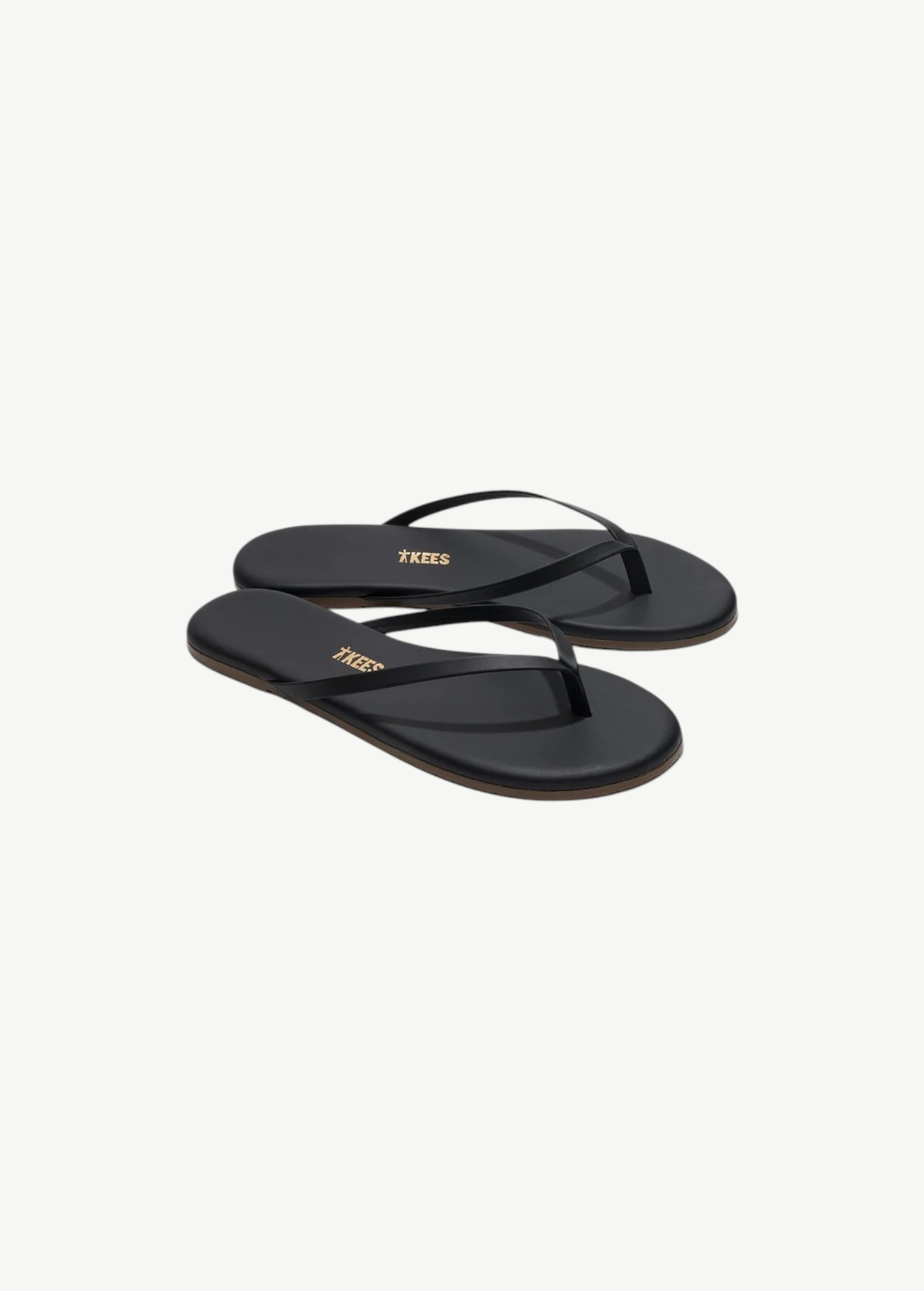 KABE SHOP INC Lily Liners minimalist black leather flip flops with a cushioned insole and slim silhouette