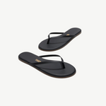 KABE SHOP INC Lily Liners minimalist black leather flip flops with a cushioned insole and slim silhouette.