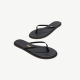 KABE SHOP INC Lily Liners minimalist black leather flip flops with a cushioned insole and slim silhouette.