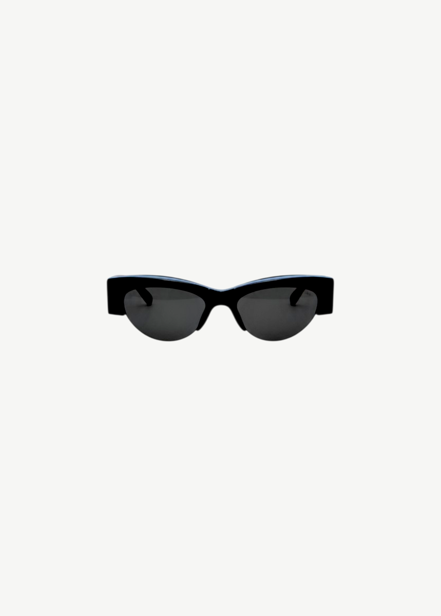 KABE SHOP INC BOZ cat-eye sunglasses with black frames and dark tinted lenses on a white background