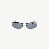 KABE SHOP INC Charlotte sunglasses featuring a sleek oval black metal frame and blue tinted lenses