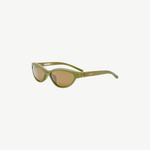 KABE SHOP INC Curvo cat-eye sunglasses in green acetate with brown lenses and gold branding