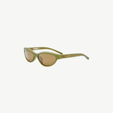 KABE SHOP INC Curvo cat-eye sunglasses in green acetate with brown lenses and gold branding