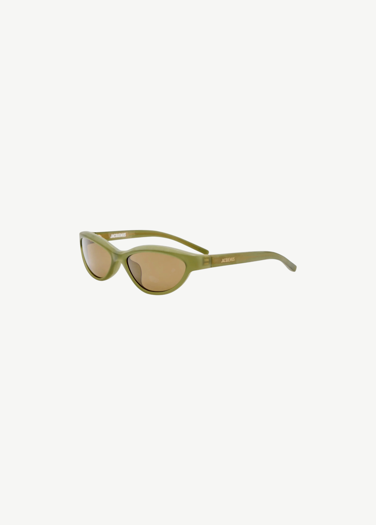 KABE SHOP INC Curvo cat-eye sunglasses in green acetate with brown lenses and gold branding