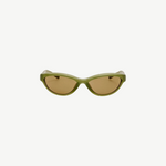 KABE SHOP INC Jacquemus Curvo cat-eye sunglasses in green acetate with brown lenses on a white background