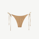 KABE SHOP INC Diva gold bikini bottom in shimmering Italian Lycra with adjustable side ties and gold-tone hardware.