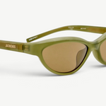 KABE SHOP INC Jacquemus Curvo cat-eye sunglasses in green acetate with brown lenses and gold logo detail