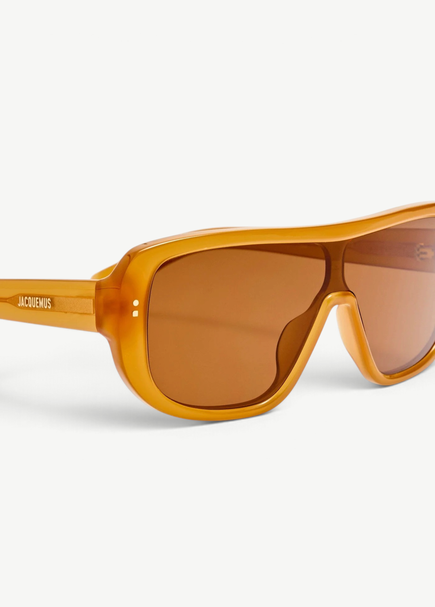 KABE SHOP INC Jacquemus Masco shield sunglasses in caramel acetate with brown lenses and side logo detail