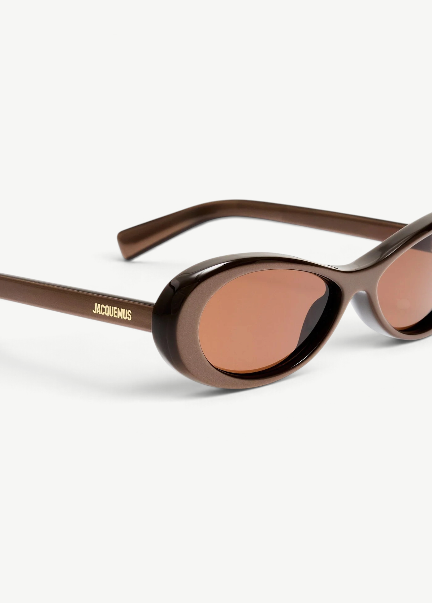 KABE SHOP INC Jacquemus Nuvola oval sunglasses in metallic brown acetate with gold logo detail and brown lenses