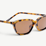KABE SHOP INC Libby sunglasses in tortoiseshell Italian acetate with brown lenses and angular frames.