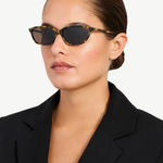 KABE SHOP INC Libby sunglasses with angular tortoiseshell acetate frames and brown lenses worn by a woman