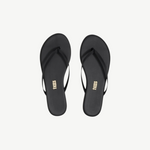 KABE SHOP INC Lily Liners minimalist black leather flip flops with cushioned insoles and slim straps
