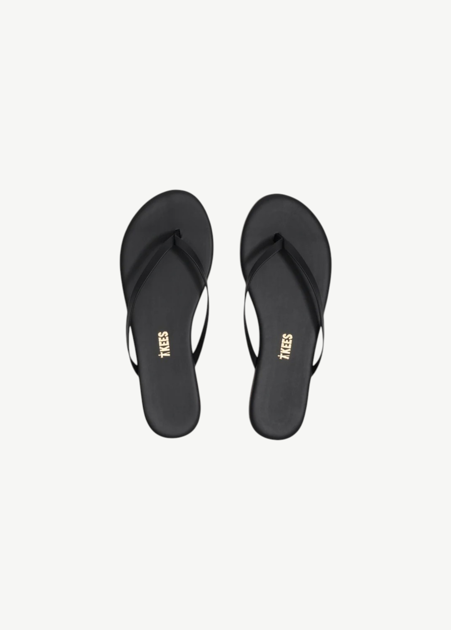 KABE SHOP INC Lily Liners minimalist black leather flip flops with cushioned insoles and slim straps