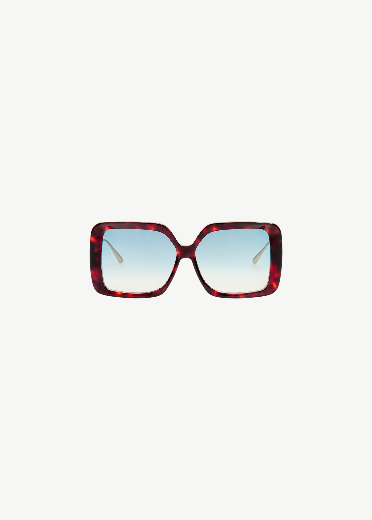 KABE SHOP INC Macy oversized sunglasses with wine acetate rims, gold-plated titanium temples, and blue gradient lenses.
