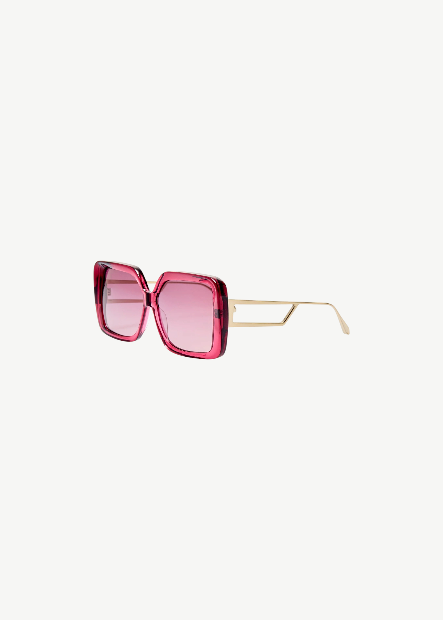 KABE SHOP INC Macy oversized sunglasses with wine acetate rims, gold-plated titanium temples, and mauve gradient lenses