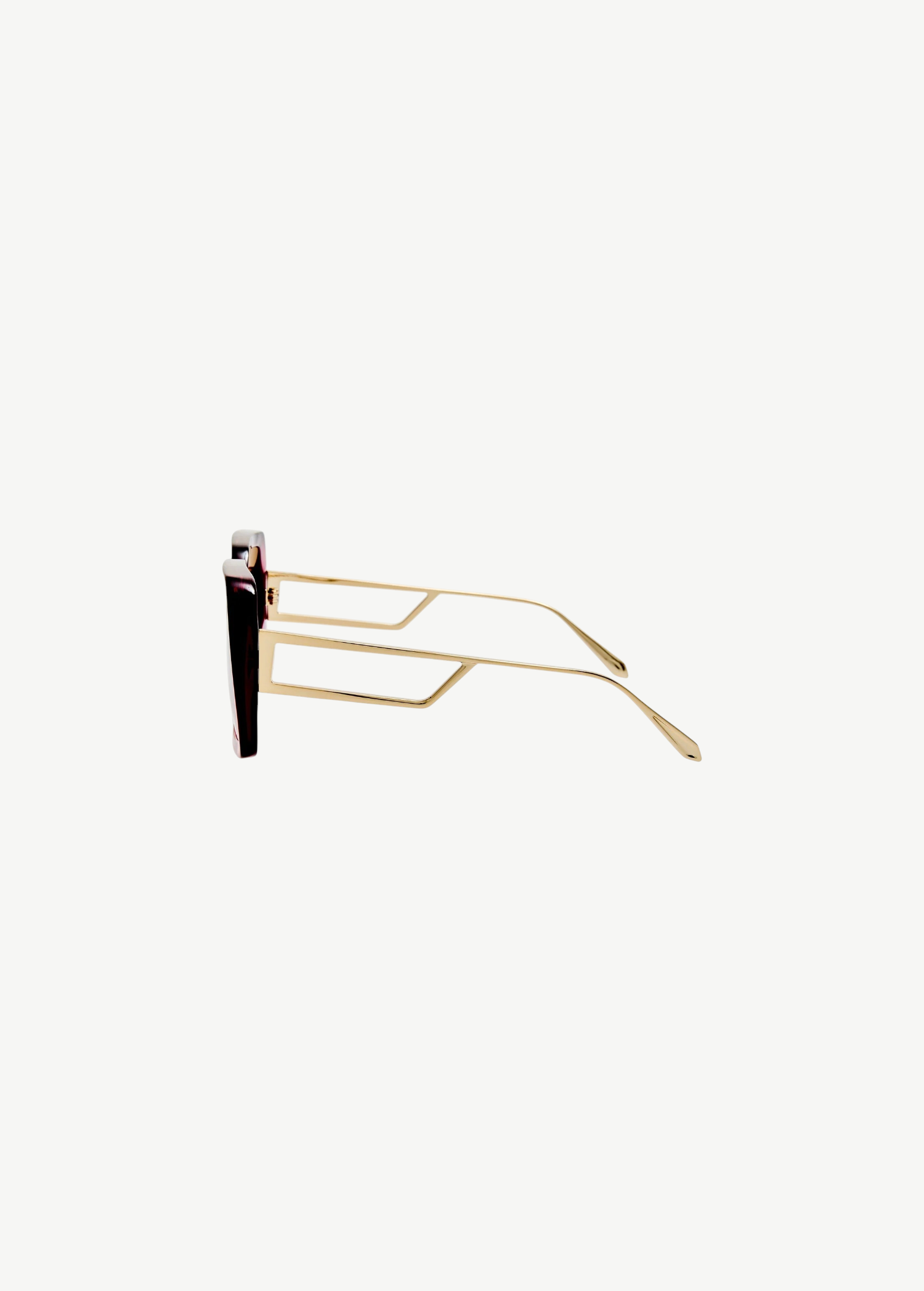 KABE SHOP INC Macy oversized sunglasses with wine acetate rims and sculptural gold-plated titanium temples