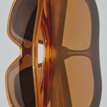 KABE SHOP INC Masco shield sunglasses in caramel acetate with brown lenses and gold logo detail