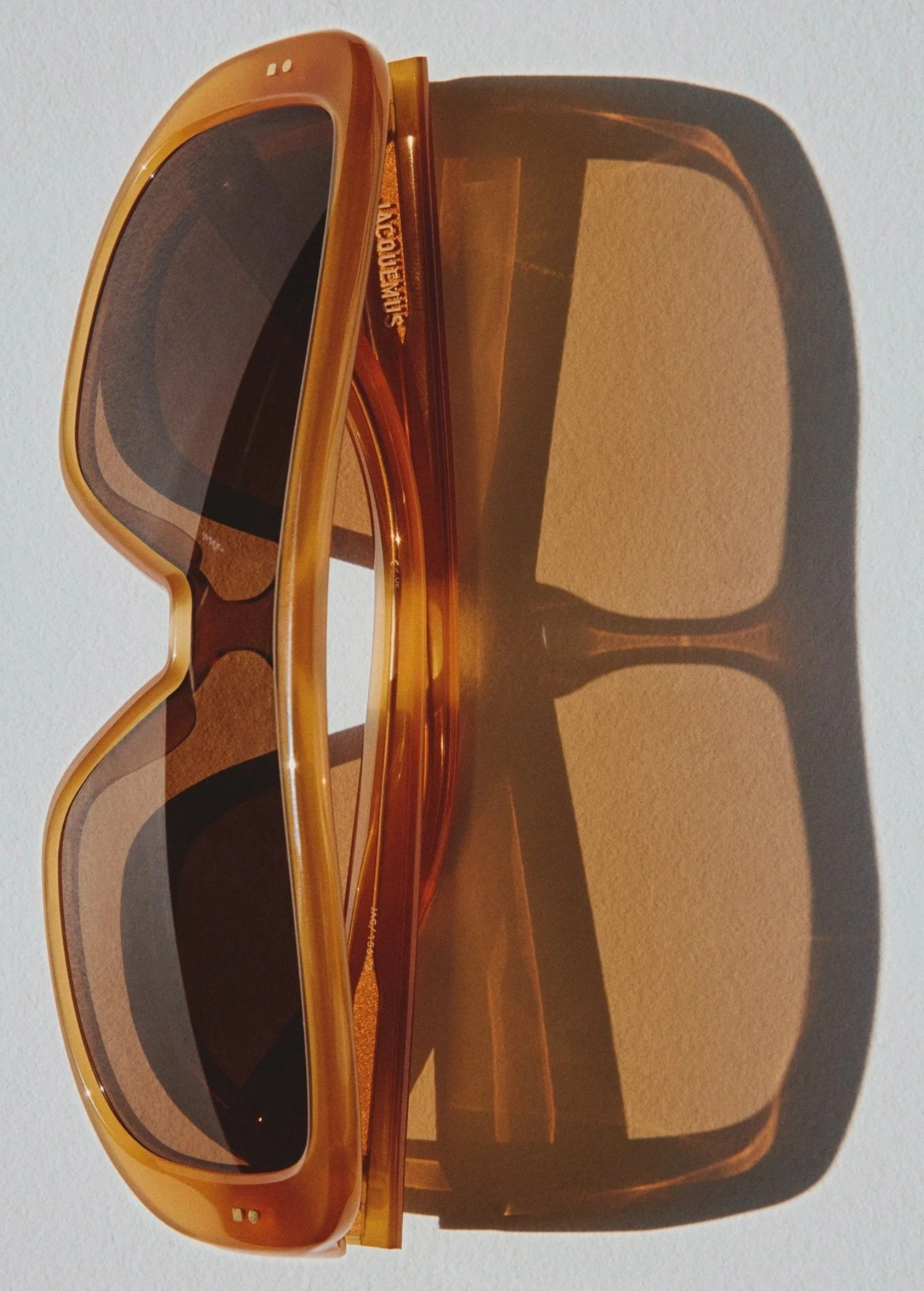 KABE SHOP INC Masco shield sunglasses in caramel acetate with brown lenses and gold logo detail