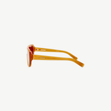 KABE SHOP INC Jacquemus Masco shield sunglasses in caramel acetate with brown lenses, side profile view