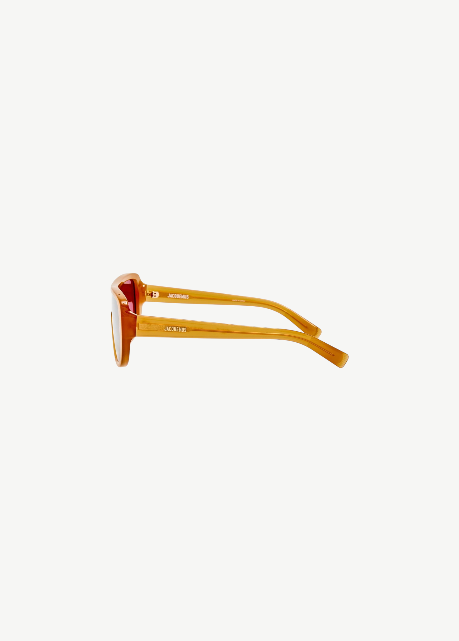 KABE SHOP INC Jacquemus Masco shield sunglasses in caramel acetate with brown lenses, side profile view