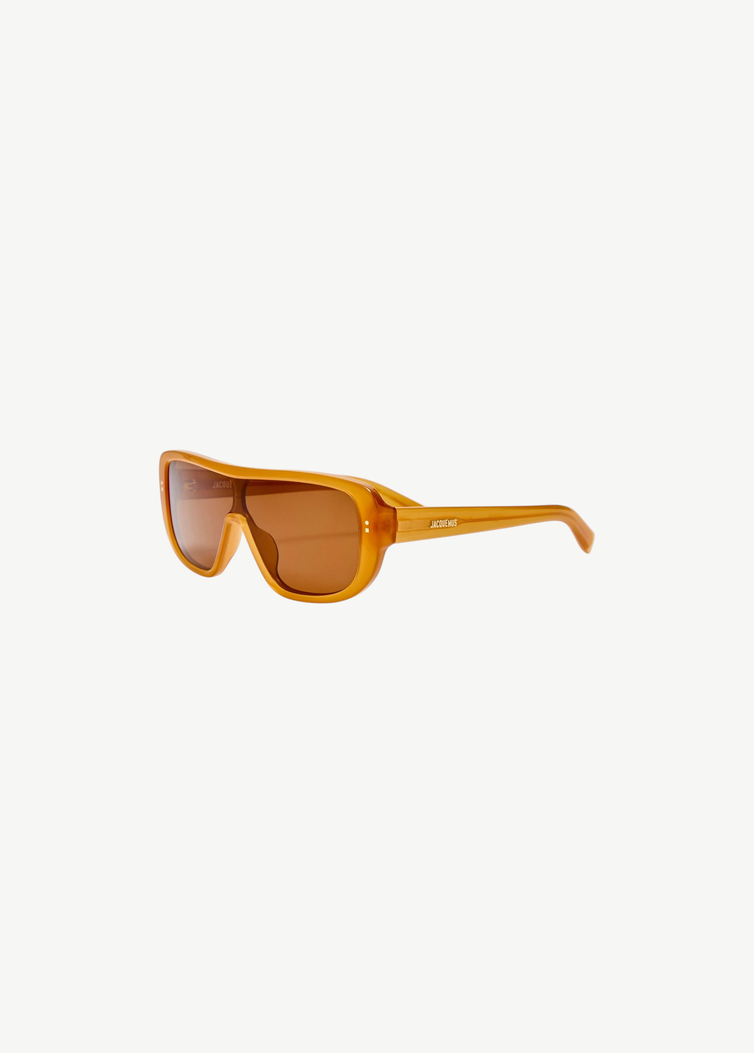 KABE SHOP INC Jacquemus Masco shield sunglasses in caramel acetate with brown lenses and a modern bold silhouette