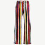 KABE SHOP INC Mateo Pant featuring a relaxed wide-leg fit with a vibrant multi-colored vertical stripe pattern